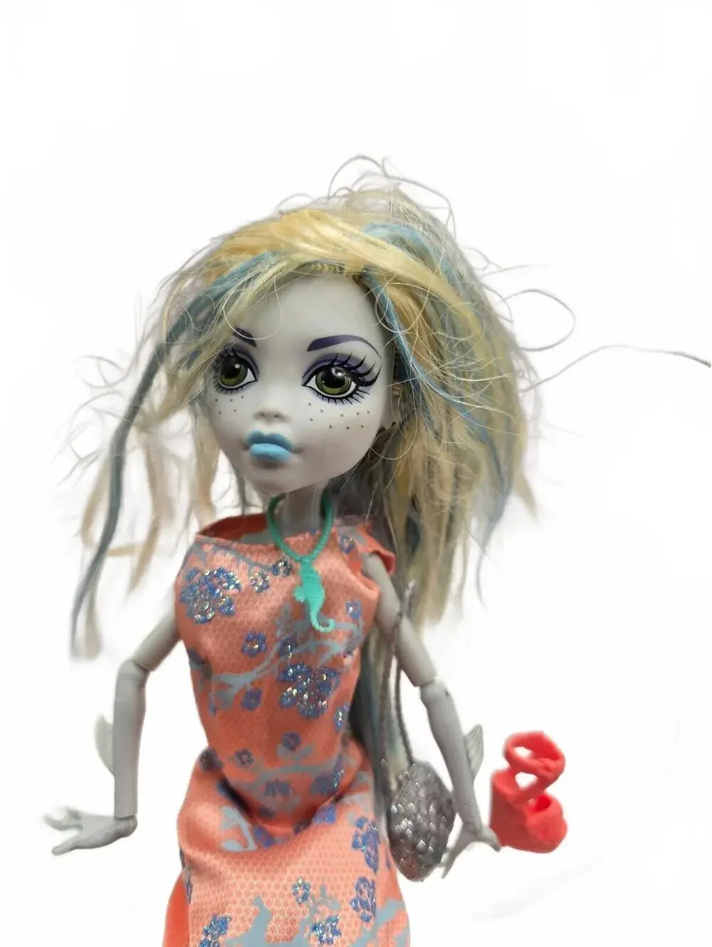 Monster High Lagoona Blue Doll in Peach Dress with Tulle Skirt